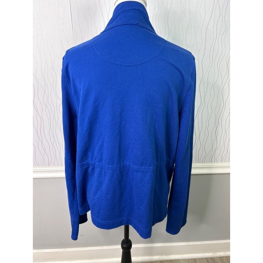Jones New York Signature Blue Zip Jacket XL Drawstring Waist‎ Casual - Picture 4 of 12